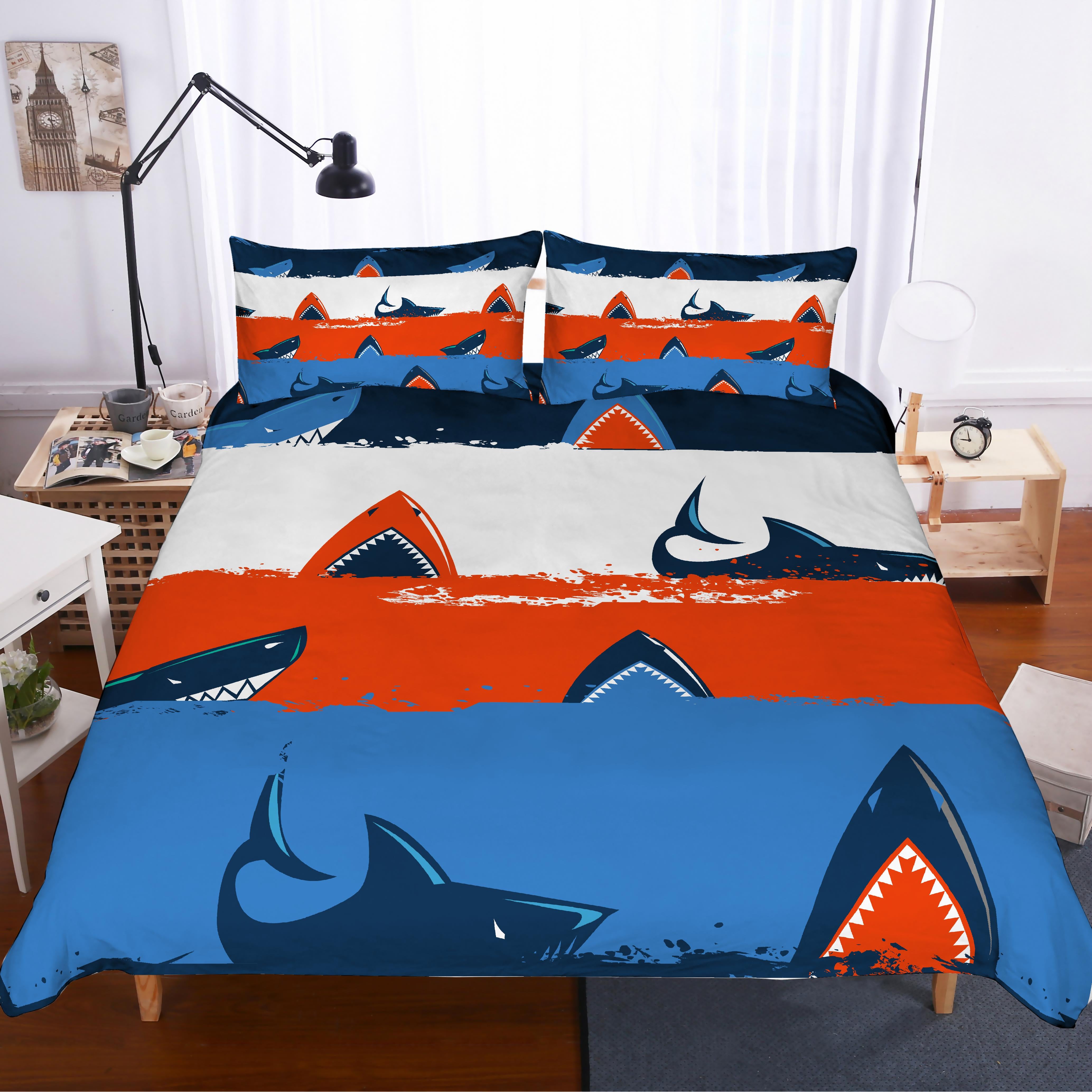 3D Shark Quilt Cover Set Bedding Set Pillowcases 126