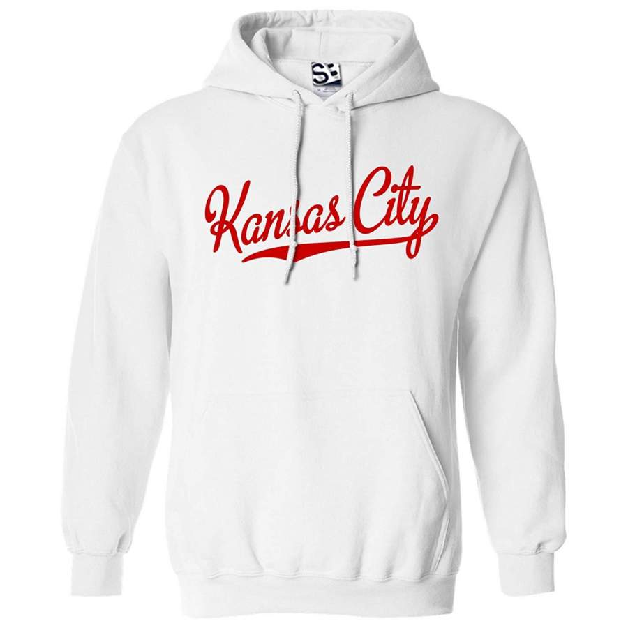 Shirt Boss Unisex Kansas City Script & Tail HOODIE 3XL White Red