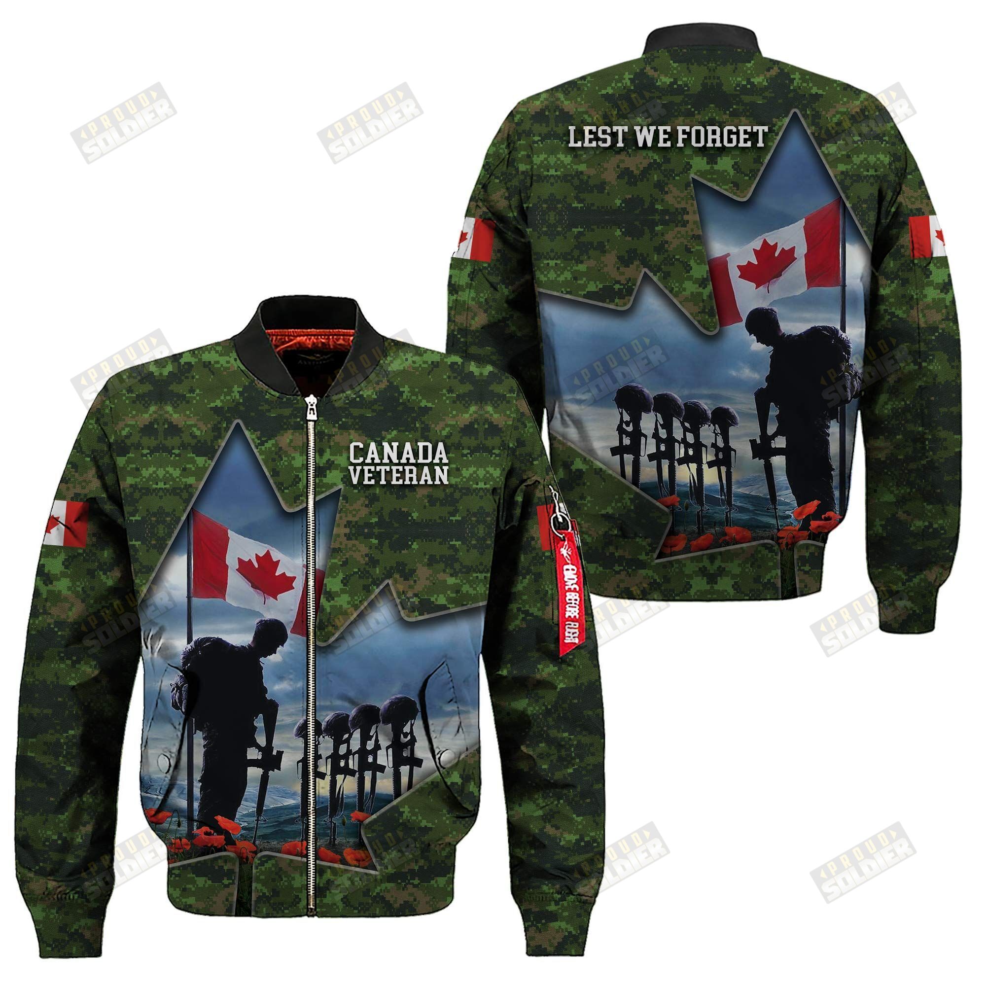 3D Apparel & Bedding Set “Canada Veterans – Lest We Forget” X1