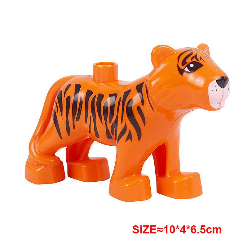 Big Accessories Building Blocks Aquarium Dolphin Shark Seahorse Prairie Lion Leopard Bear Elephant Series DIY Duploes Gift Toys alx