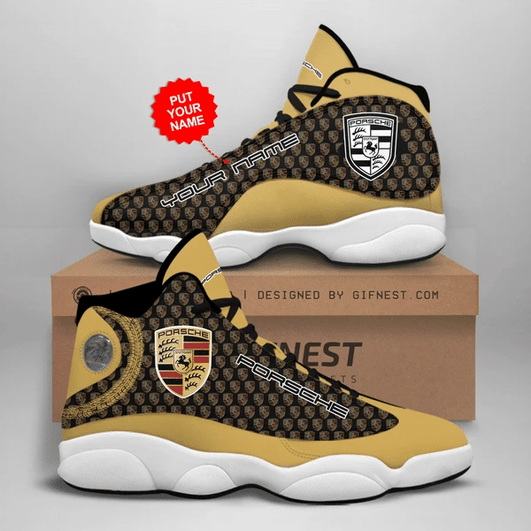 Personalized Porsche Jordan Logo Design Air Jordan 13 Printing Shoes Sneaker