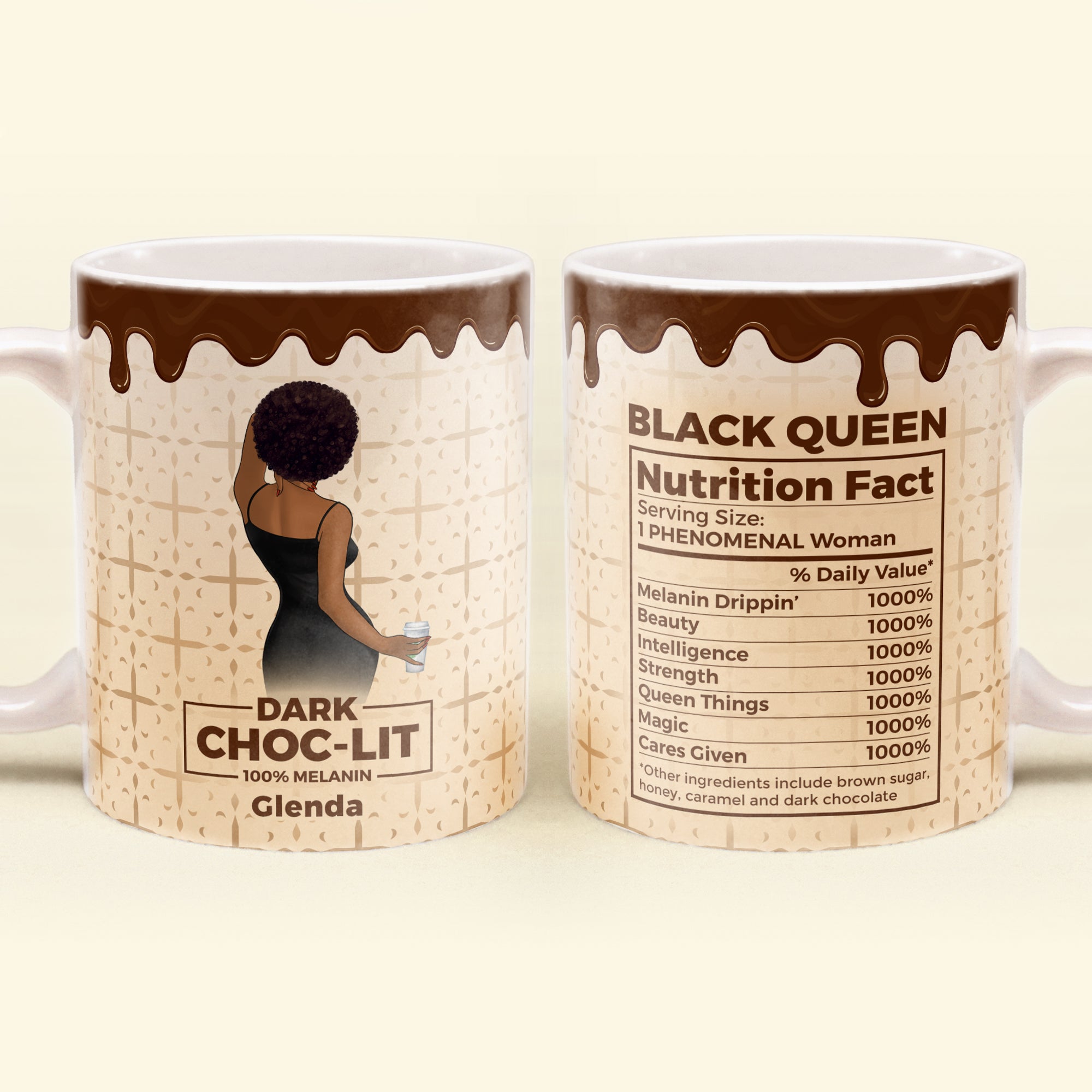 Black Queen Nutrition Facts – Personalized Mug – Birthday Gift For Black Women