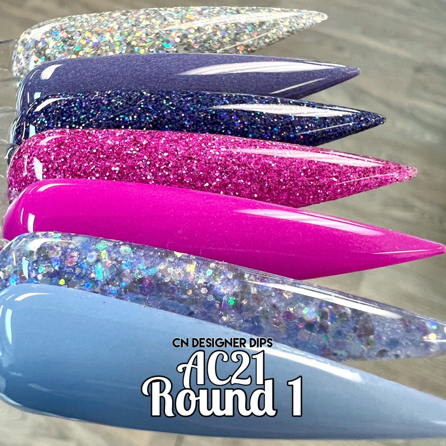 AC21 Round 1- dip powder, dip powder for nails, nail dip, dip powders, dip nail powder, glitter dip powder, nails, acrylic