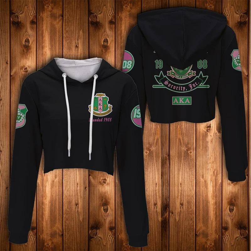 Wonder Print Hoodie – Alpha Kappa Alpha Croptop Hoodie – Brian Style