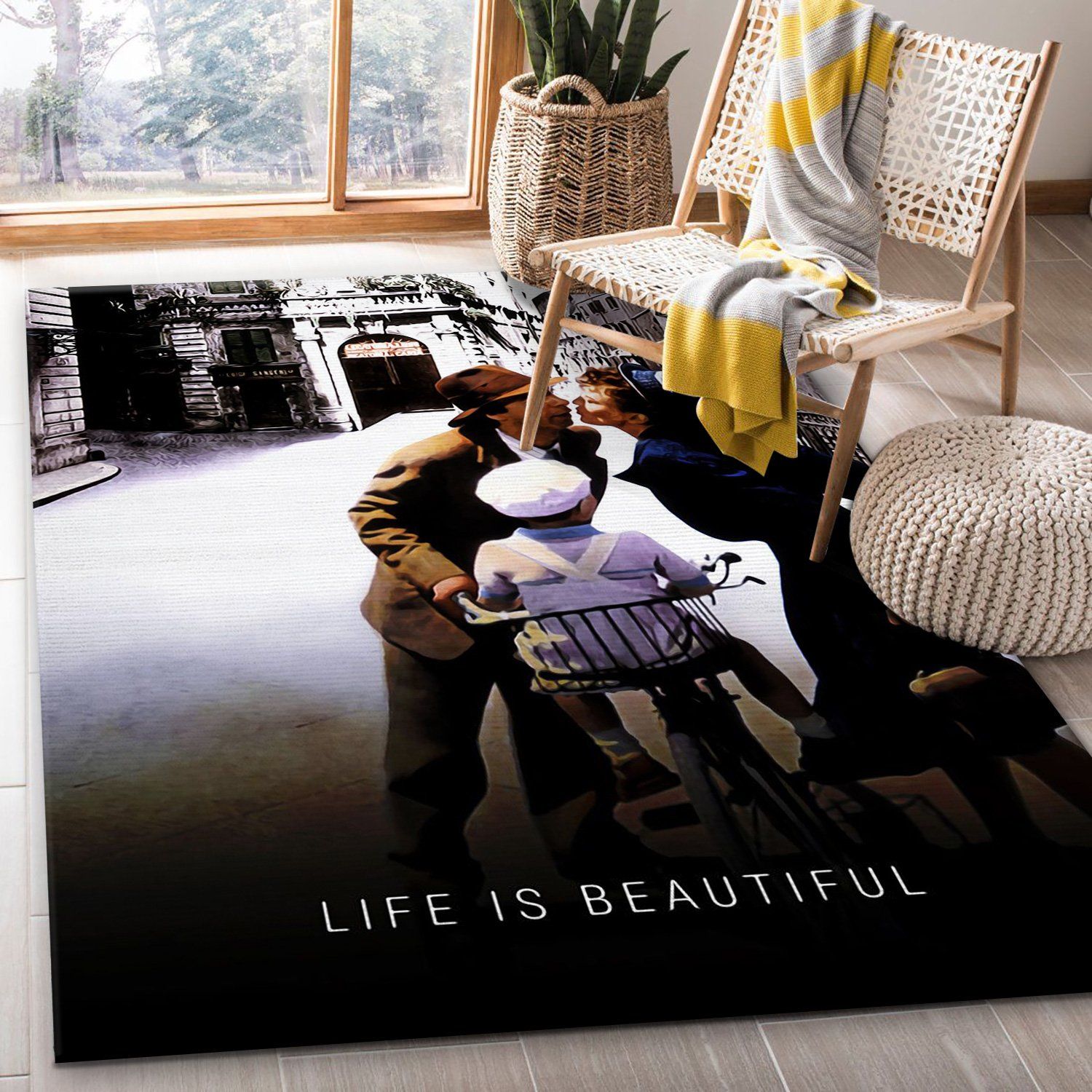 Life Is Beautiful Area Rug Art Painting Movie Rugs Home US Decor