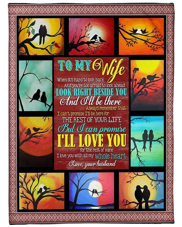 To My Wife Look Right Beside You Fleece Blanket Gift For Family,Birthday,Wife,Couple,Gift Home Decor Bedding Couch Sofa Soft And Comfy Cozy