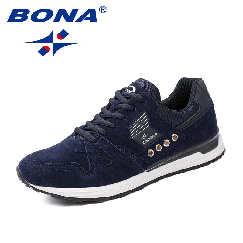 BONA New Classics Style Men Running Shoes Suede Men Athletic Shoes Lace Up Men Jogging Shoes Outdoor Sneakers Fast Free Shipping alx