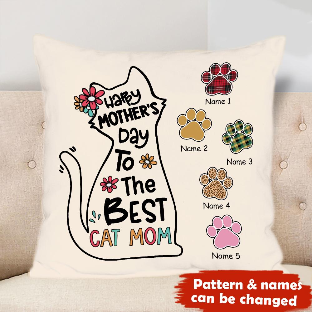 Personalized Cat Mom Happy Mother’S Day To The Best Cat Mom Kitten Cute Custom Pillow Gift