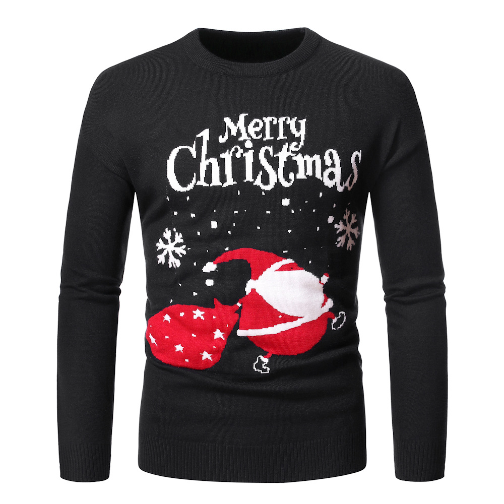 2021 Christmas Sweater Santa Claus Pattern Pullover Mens Jerseys and Sweaters Tops Autumn Winter Clothing alx