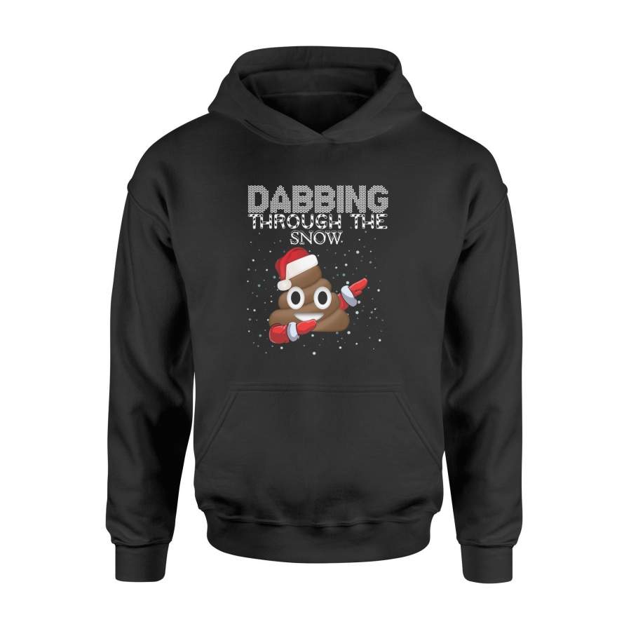 Dabbing Through The Snow Christmas Emoji Poop Hoodie