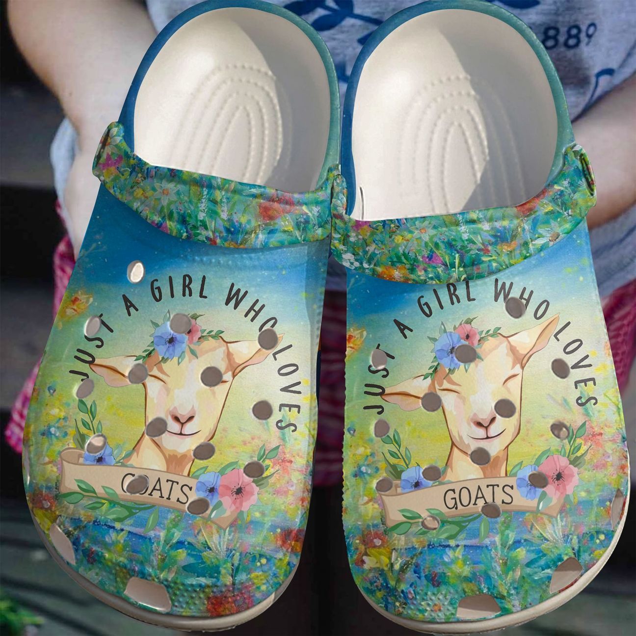 Goat Personalize Clog, Custom Name, Text, Fashion Style For Women, Men, Kid, Print 3D Just A Girl Who Loves Goats