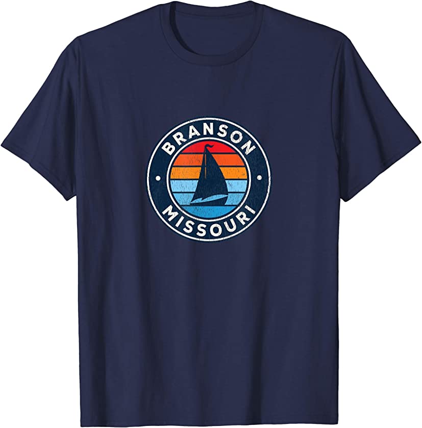 Branson Missouri MO Vintage Sailboat Retro 70s T-Shirt