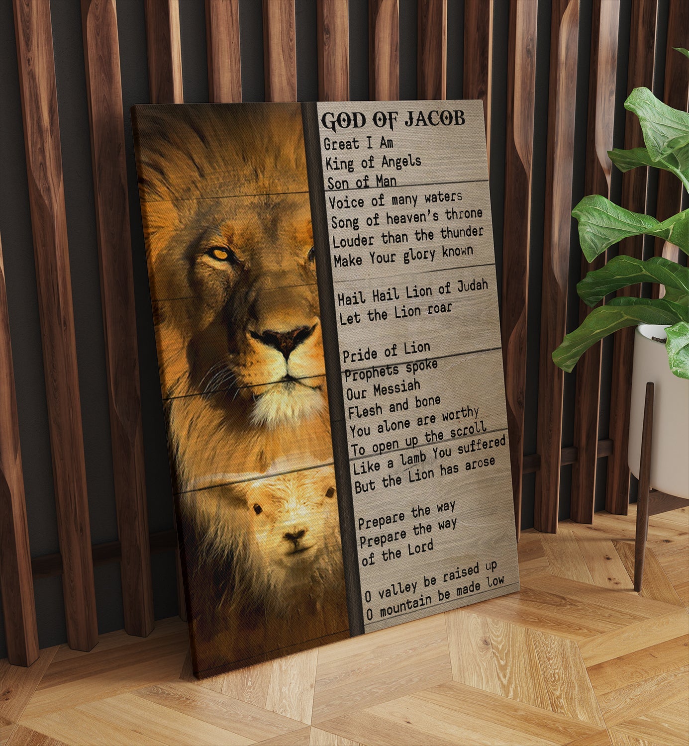 The Lion Of Judah Canvas Wall Art – Lion And Lamb – God Of Jacob Canvas Wall Art