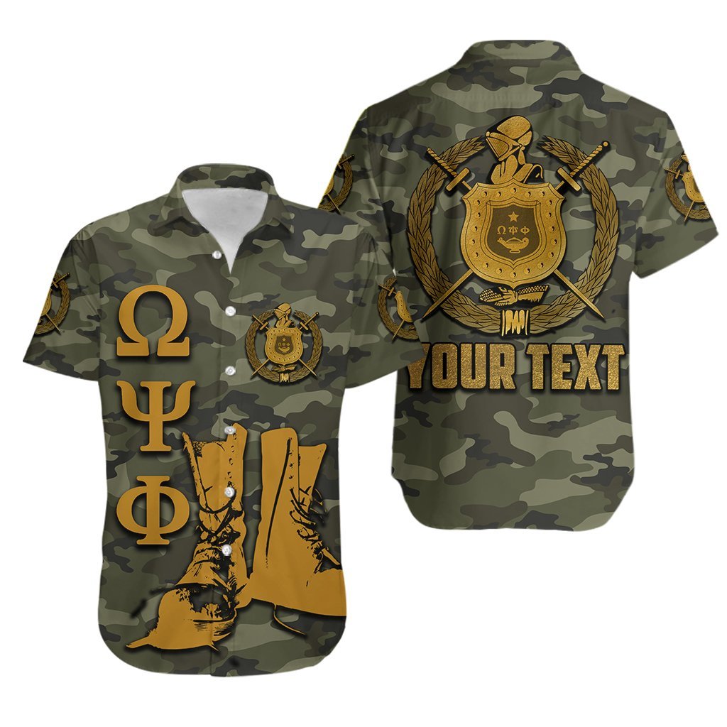 (Custom Personalised)Greek Life  Hawaiian Shirt Omega Psi Phi Army Boots 1911 Lt6