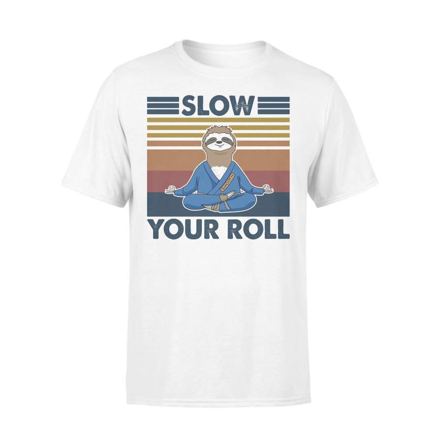 Yoga Sloth Slow Your Roll Vintage Retro T-shirt
