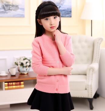 2022 Spring Children’s Clothes Girls Sweaters Casual Solid Long Sleeve Baby Girl Knitted Cardigan Sweaters For Girls Big Kids alx