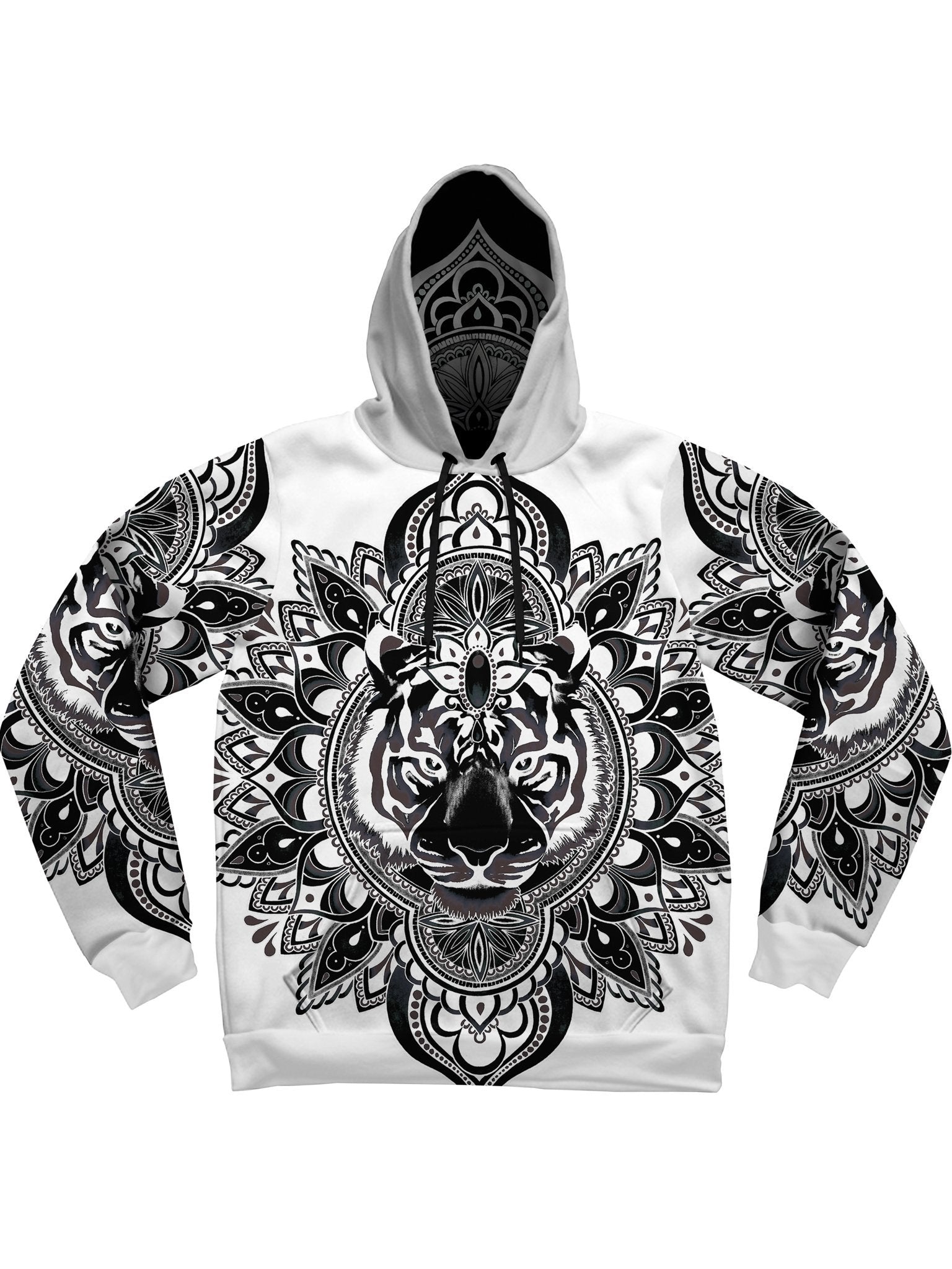 Tiger Mandala (Black & White) Unisex Hoodie