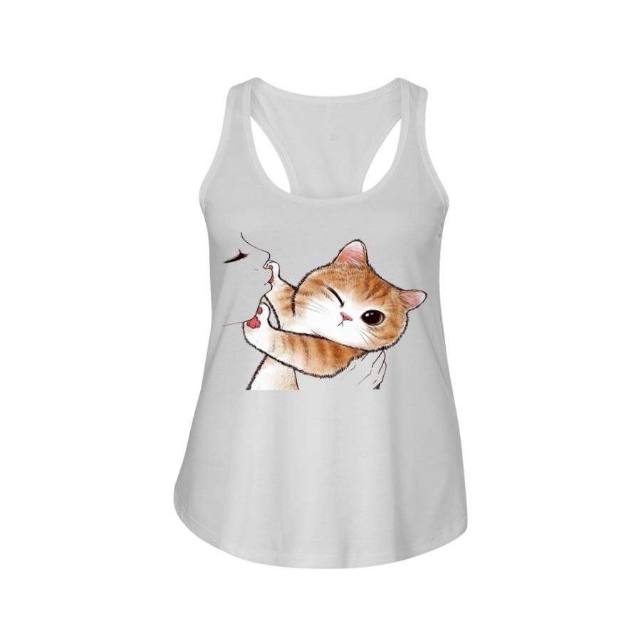 Cute Cat Kitten No Kisses Gift Gift For Cat Lover Ladies Flowy Tank