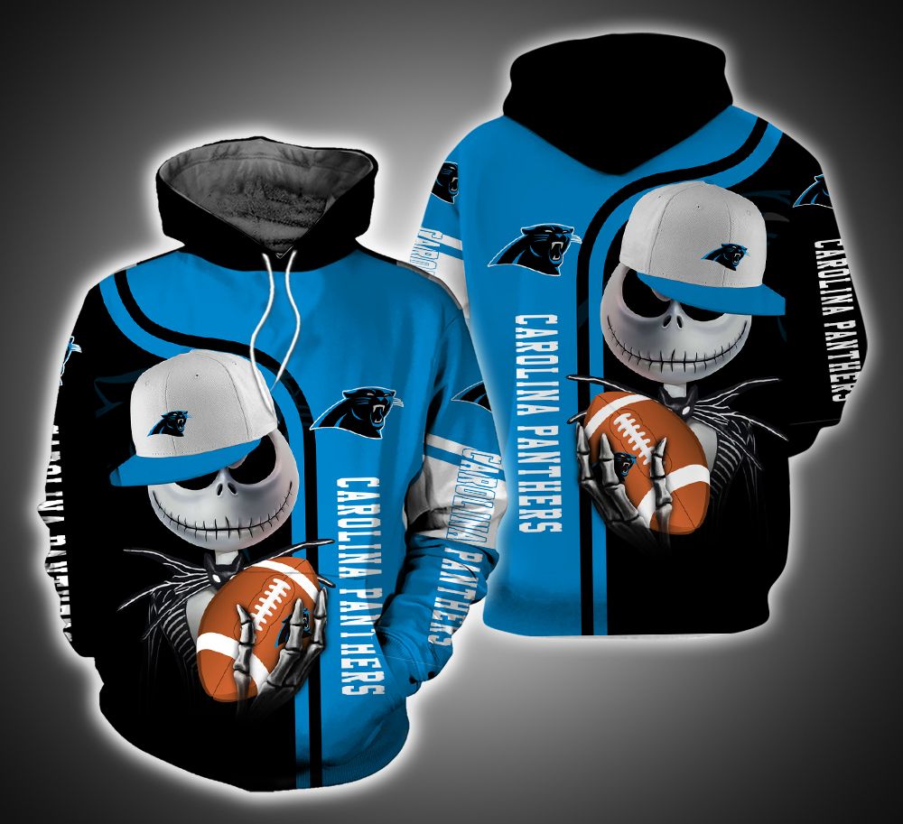 Carolina Panthers And Jack Skellington TA01 3D Printed Hoodie