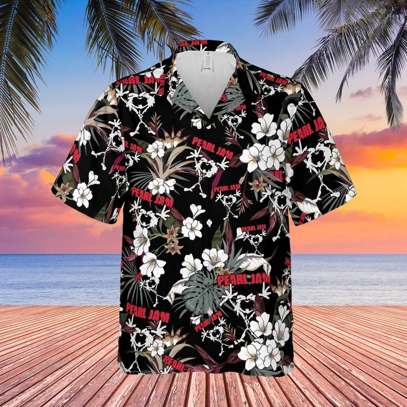 Pearl Jam Rock Band Tropical Forest All Over Print Hawaii Shirt Black Ha51367