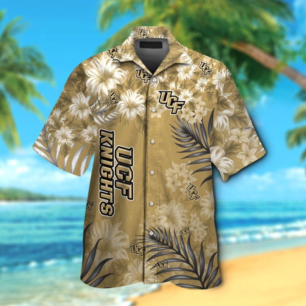 NCCA Ucf Knights Gold Flowers Trendy Hawaiian Shirt Aloha Shirt