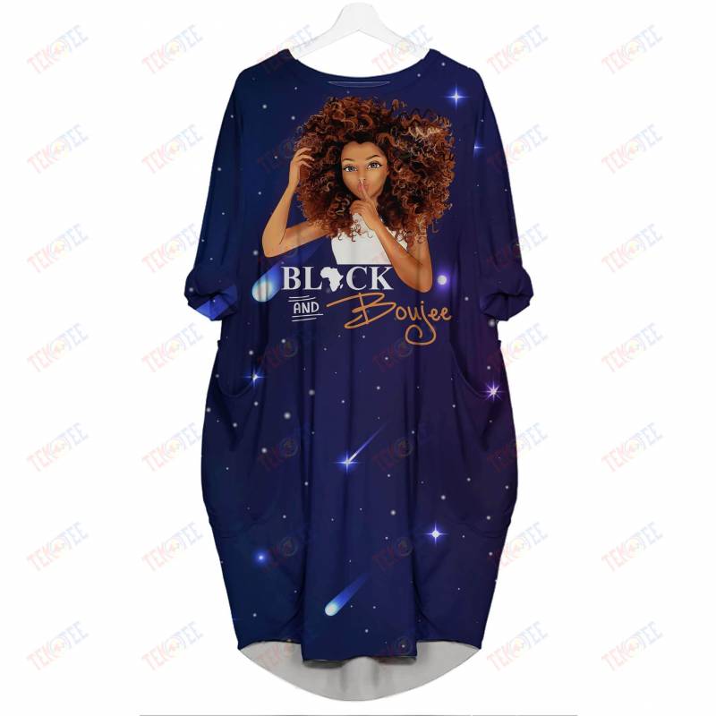 Temotee African Dress 34 – Black And Boujee 3D Dress For Melanin Girls Afro Girl Shirt African American Woman Gift Idea TMT4872