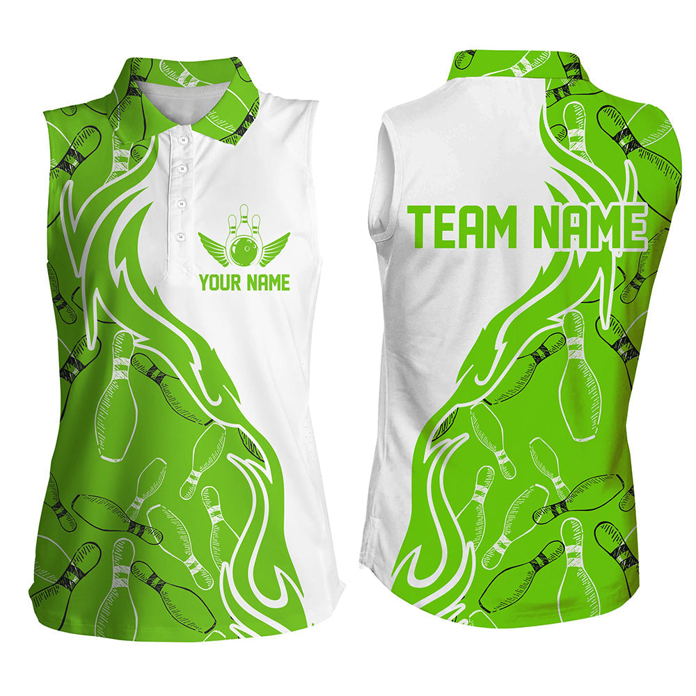 Custom Sleeveless Bowling Shirts For Women, Personalized Bowling Team Jerseys