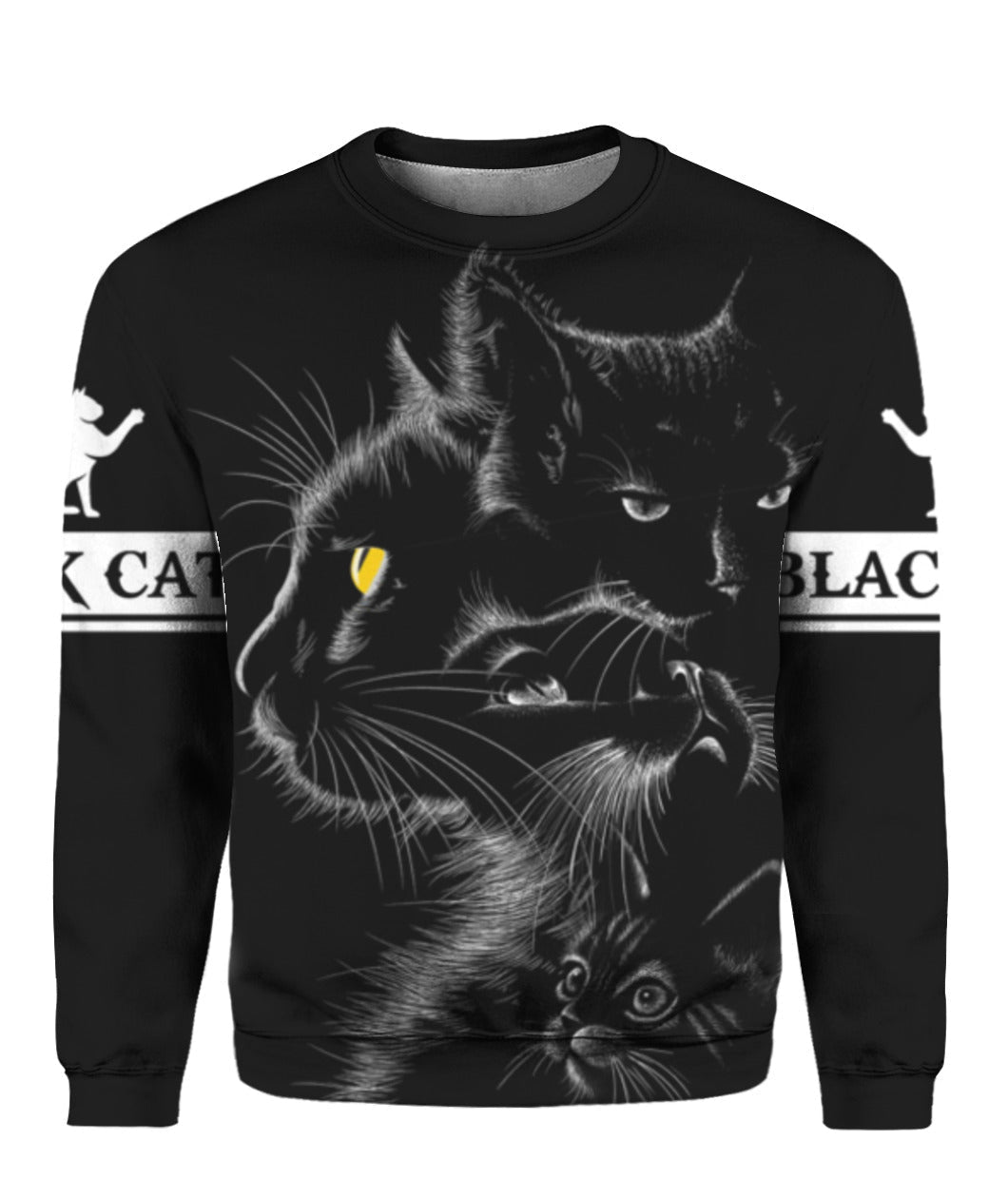 Black Cat Crewneck Sweatshirt All Over Print Sweatshirt For Women Sweatshirt For Men