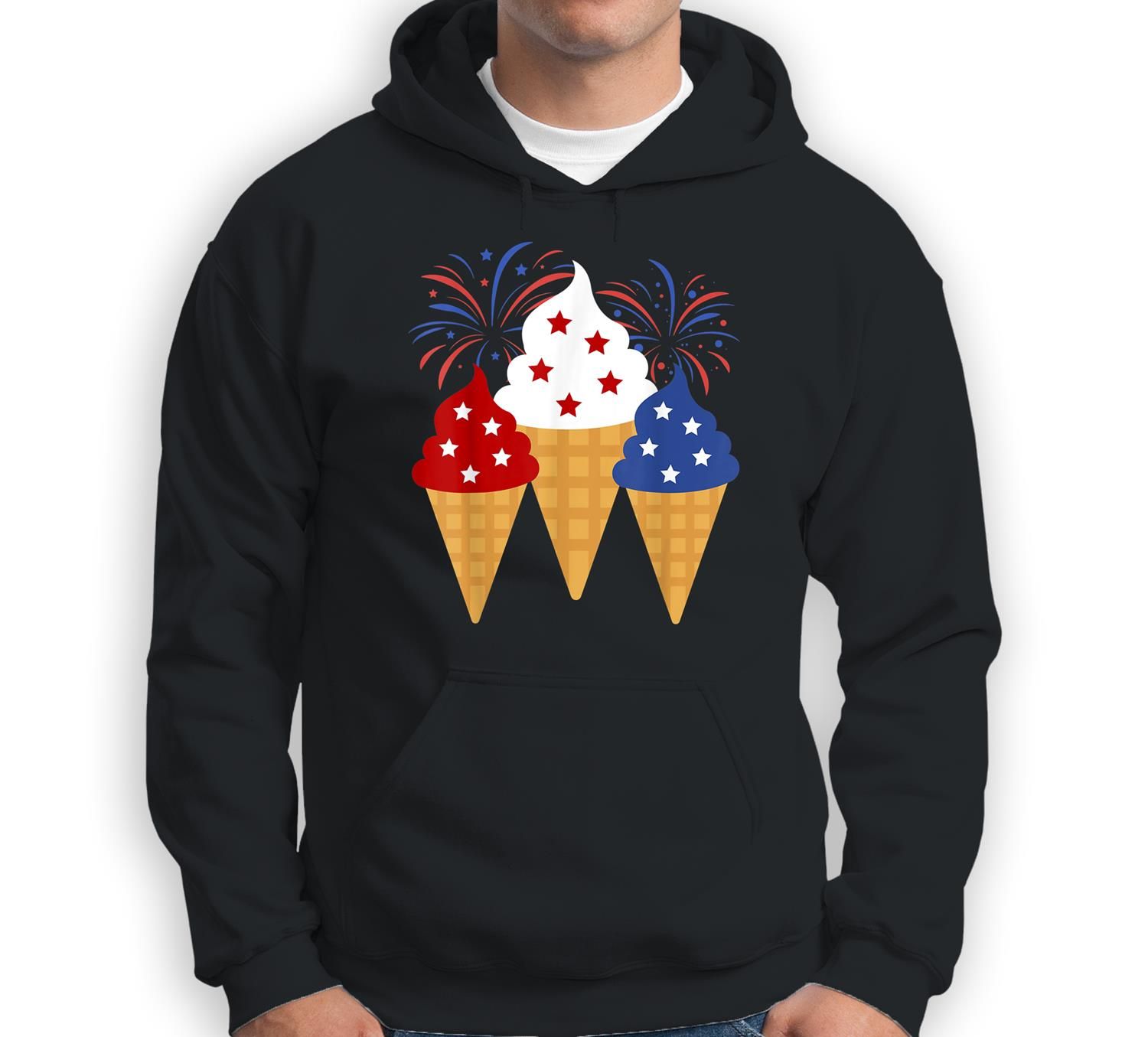 Memorial Day 4Th Of July Holiday Patriotic Ice Cream Cones Sweatshirt & Hoodie
