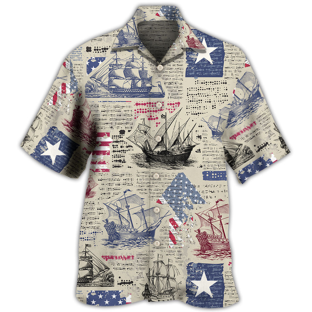 Sailing Us Flag Independence Day Hawaii Shirt Ha68078