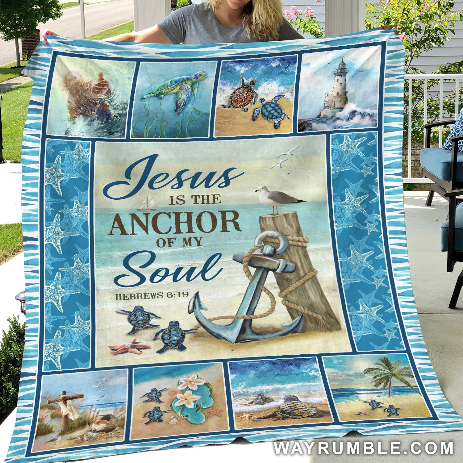 Jesus – Beach – Jesus Is The Anchor Of My Soul – Blanket