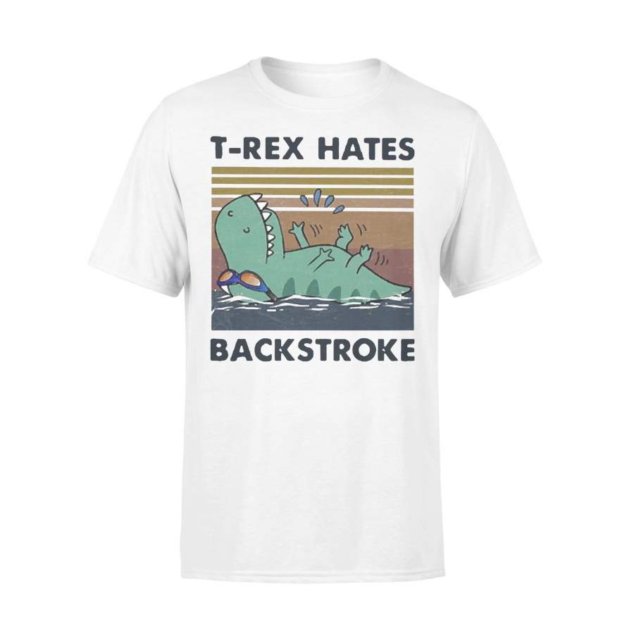 Swimming Dinosaur T-Rex Hates Backstroke Vintage T-shirt