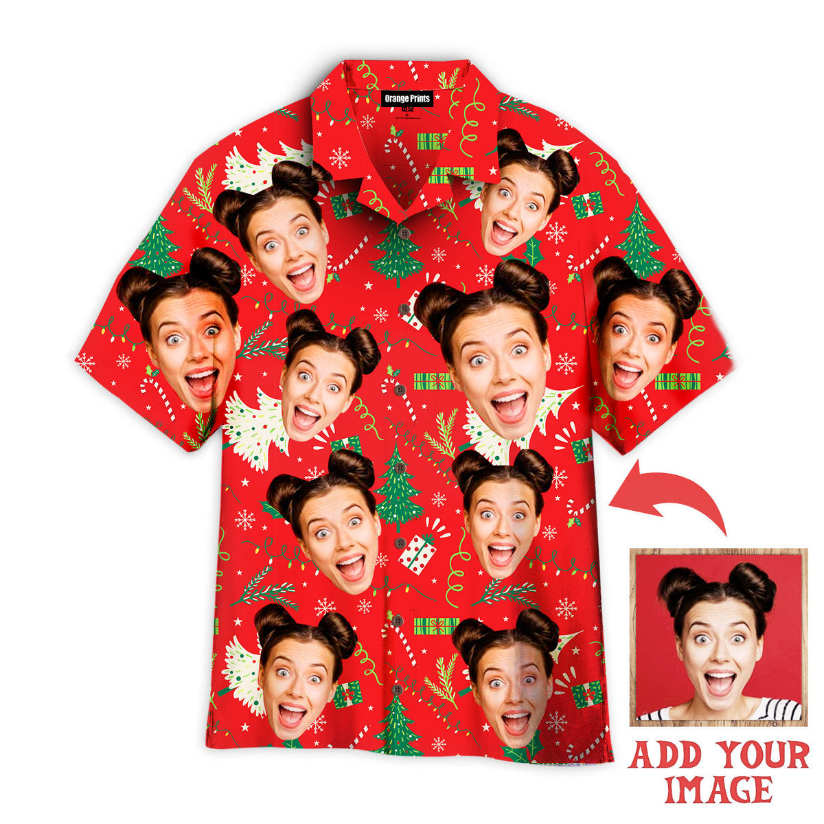 Your Funny Face And Merry Christmas Custom Hawaiian Shirt | For Men & Women | Hwp1196