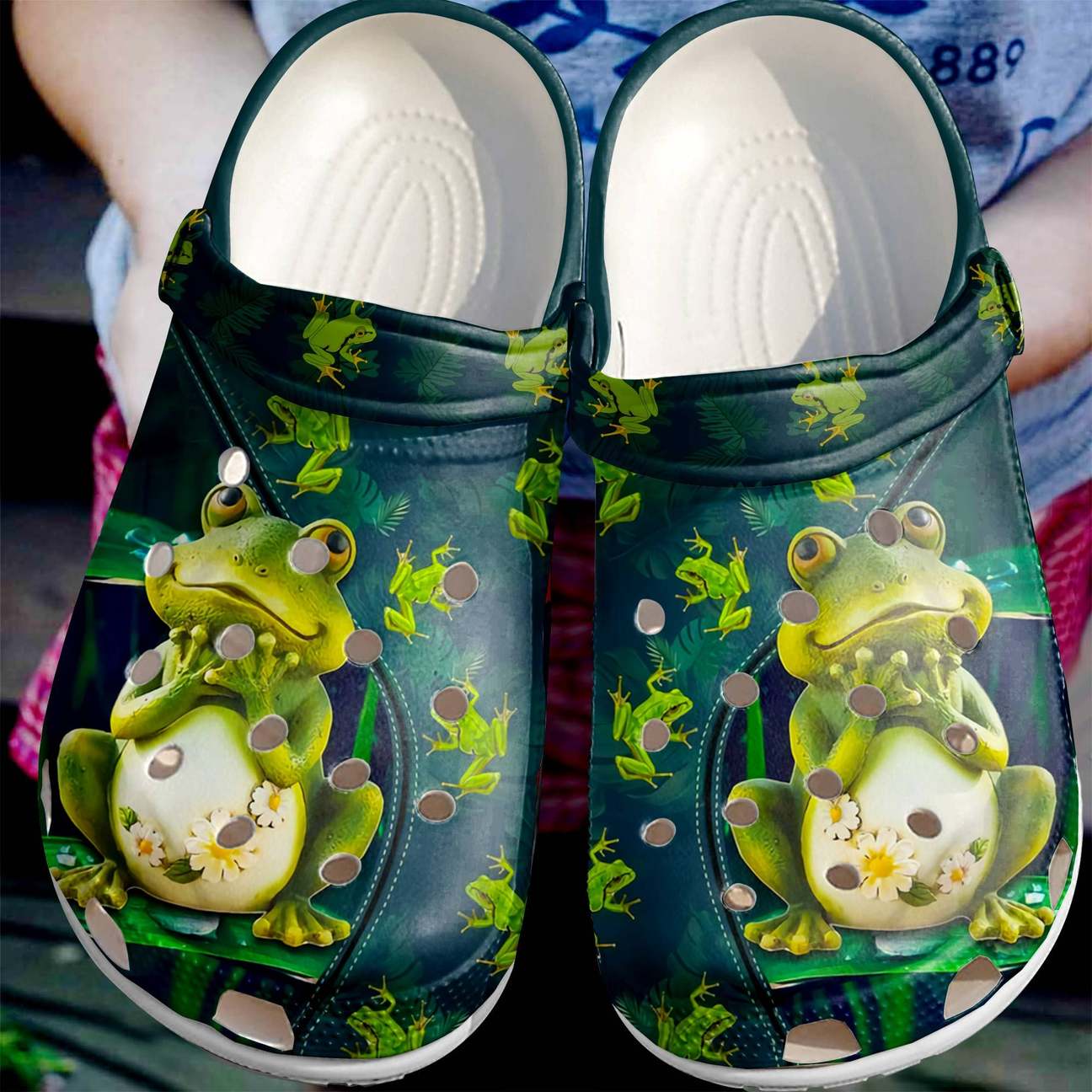 Frog Personalize Clog, Custom Name, Text, Fashion Style For Women, Men, Kid, Print 3D Cute Little Frog