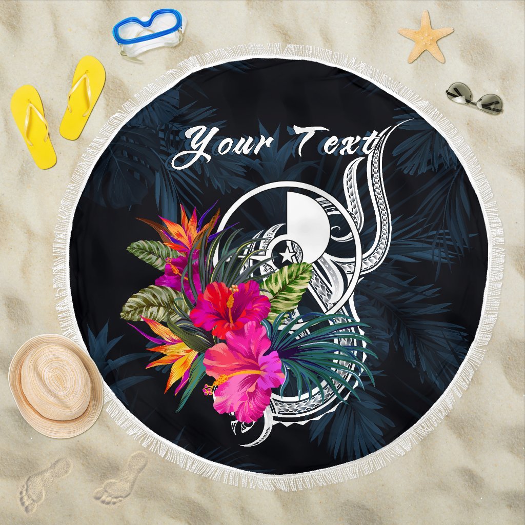 Yap Micronesia Custom Personalised Beach Blanket – Tropical Flower