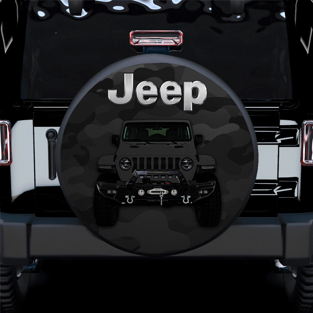 Grey Jeep Camouflage Car Spare Tire Covers Gift For Campers