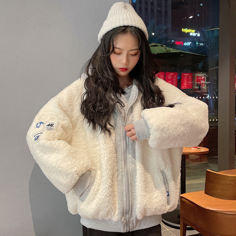 2022 Winter Women Hoodies Zipper Fleece Coat Harajuku Loose Streetwear Female Fake 2 Pcs Hooded Sweatshirt Oversized Outwear alx