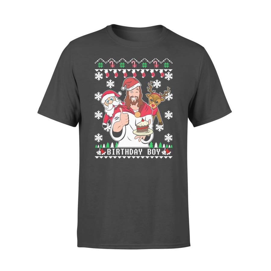 Birthday Boy Jesus Funny Ugly Christmas T-shirt – Standard T-shirt