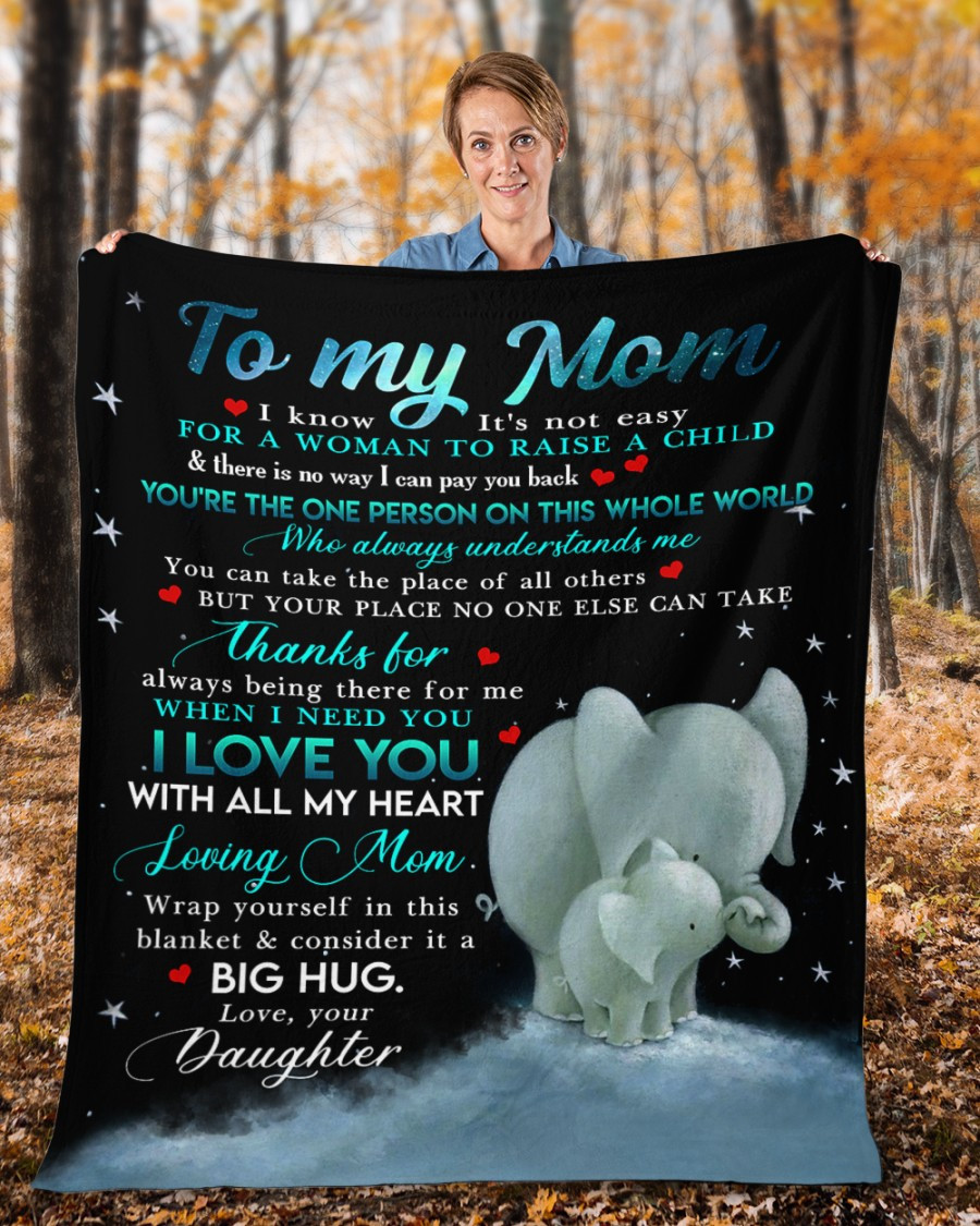 Personalized Elephant To My Mom You Are The One Person In This Whole World Who Understand Me, I Love You With All My Heart Love From Daughter Sherpa Fleece Blanket