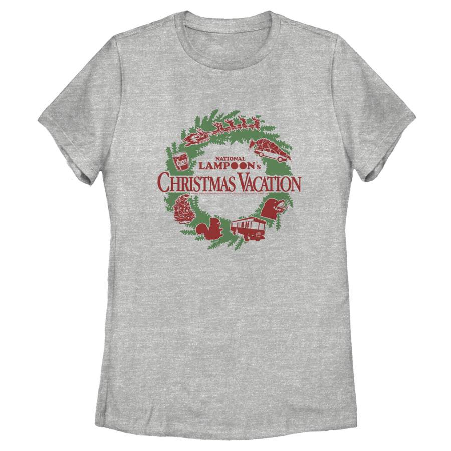 National Lampoon’s Christmas Vacation Women’s Wreath Logo  T Shirt