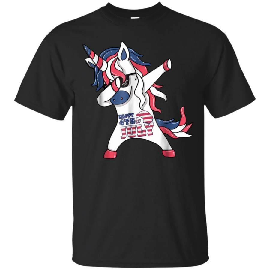 AGR Dabbing Unicorn 4th of July T-Shirt I Independence Day Shirt zGalaxy Fashion T-Shirt