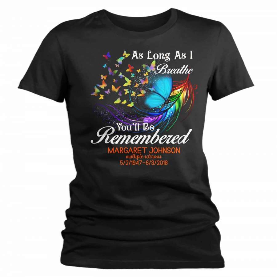 Women’s Personalized In Memory T-Shirt Remember You Awareness Shirts Custom Shirts Name Tee In Memory Of Shirt