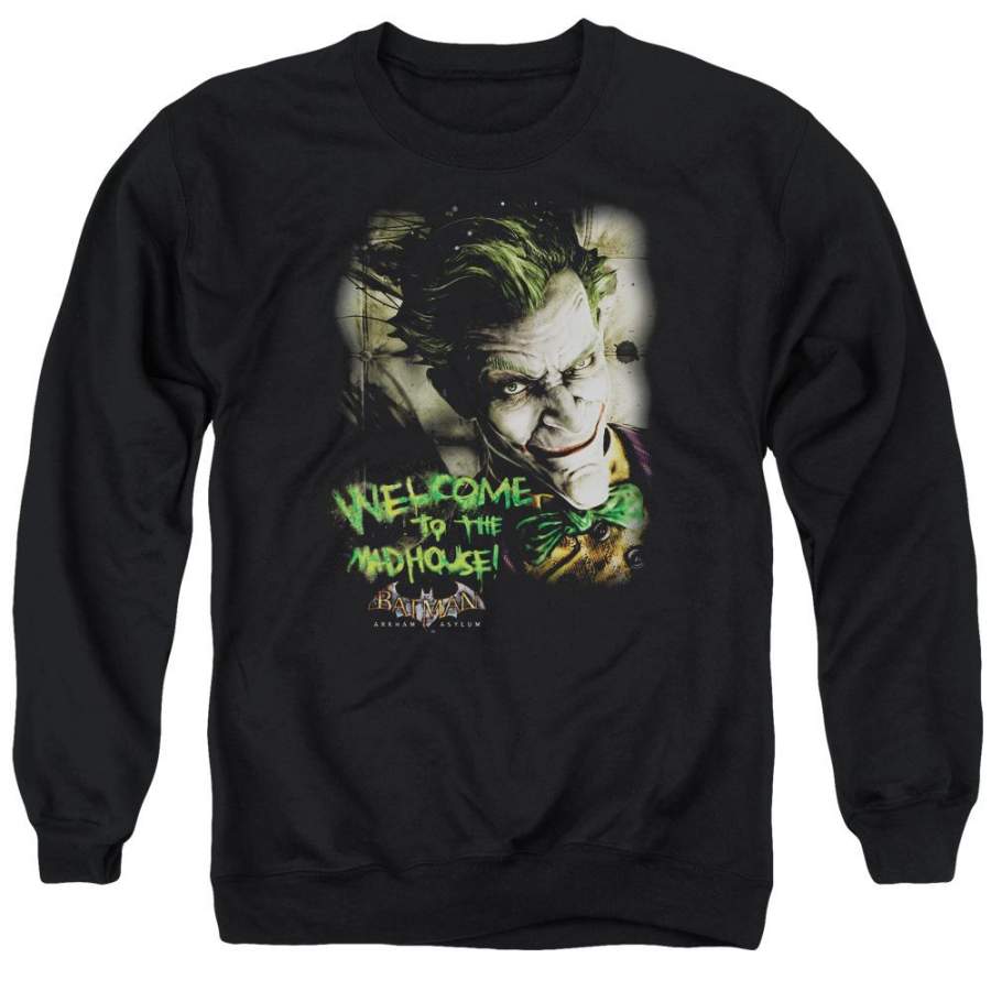 Batman Aa – Welcome To The Madhouse Adult Crewneck Sweatshirt