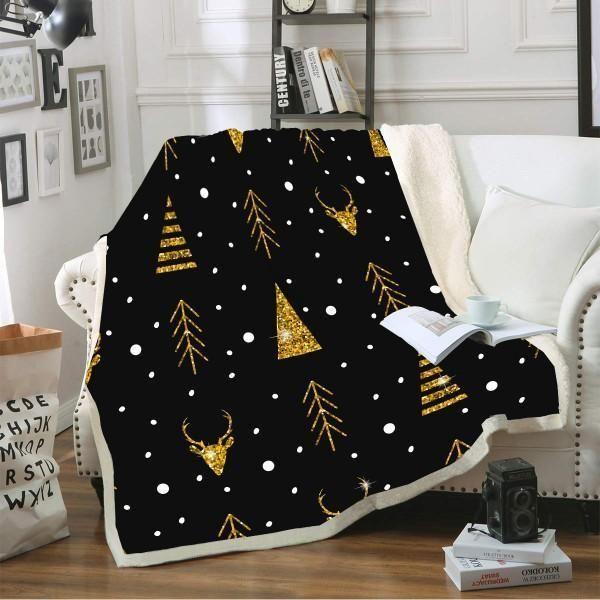 X-Mas Yellow Pattern Blanket Christmas Decoration Ideas