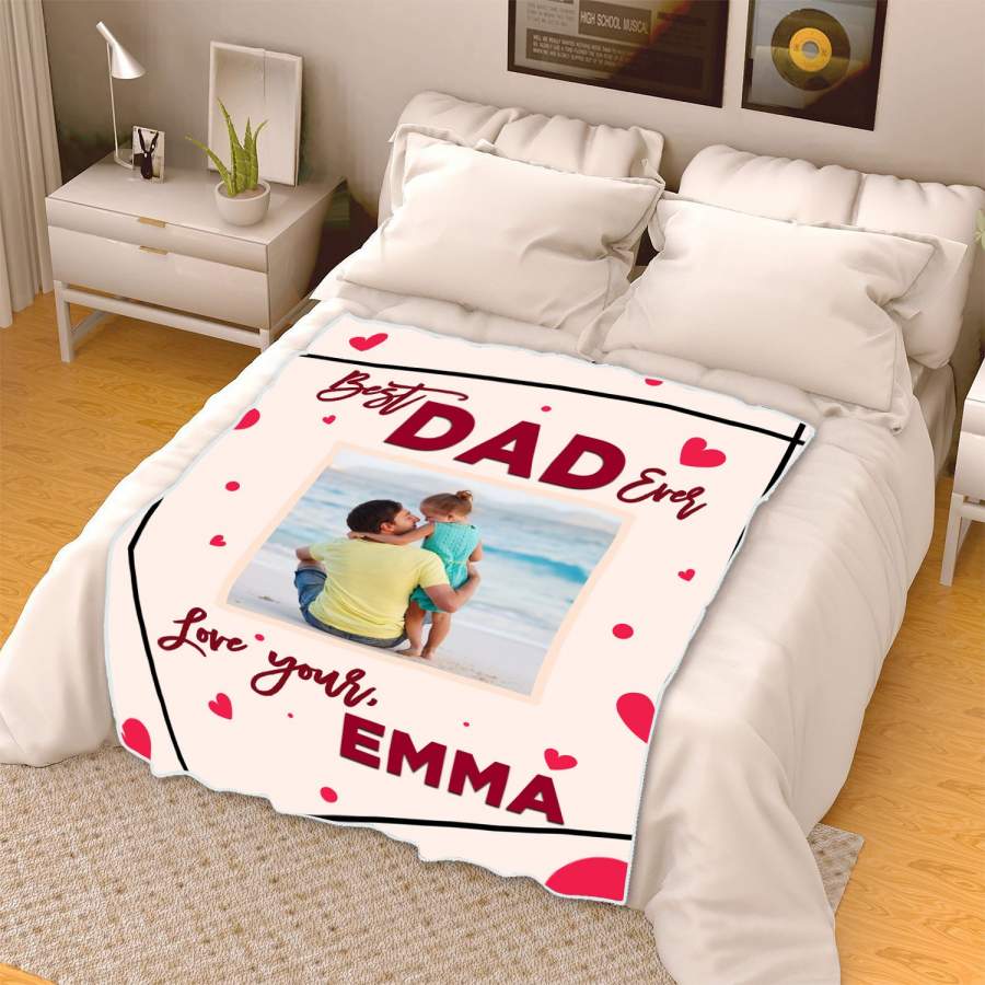 “Best Dad Ever”- Personalized Blanket