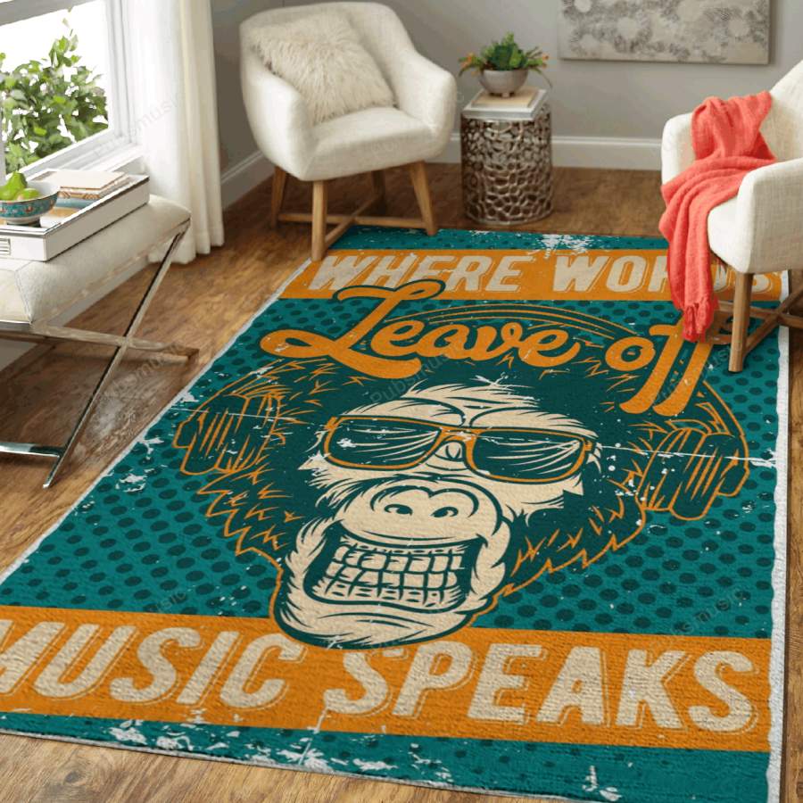 Monkey music lover – Cartoon Art For Fans Area Rug Living Room Carpet Floor Decor