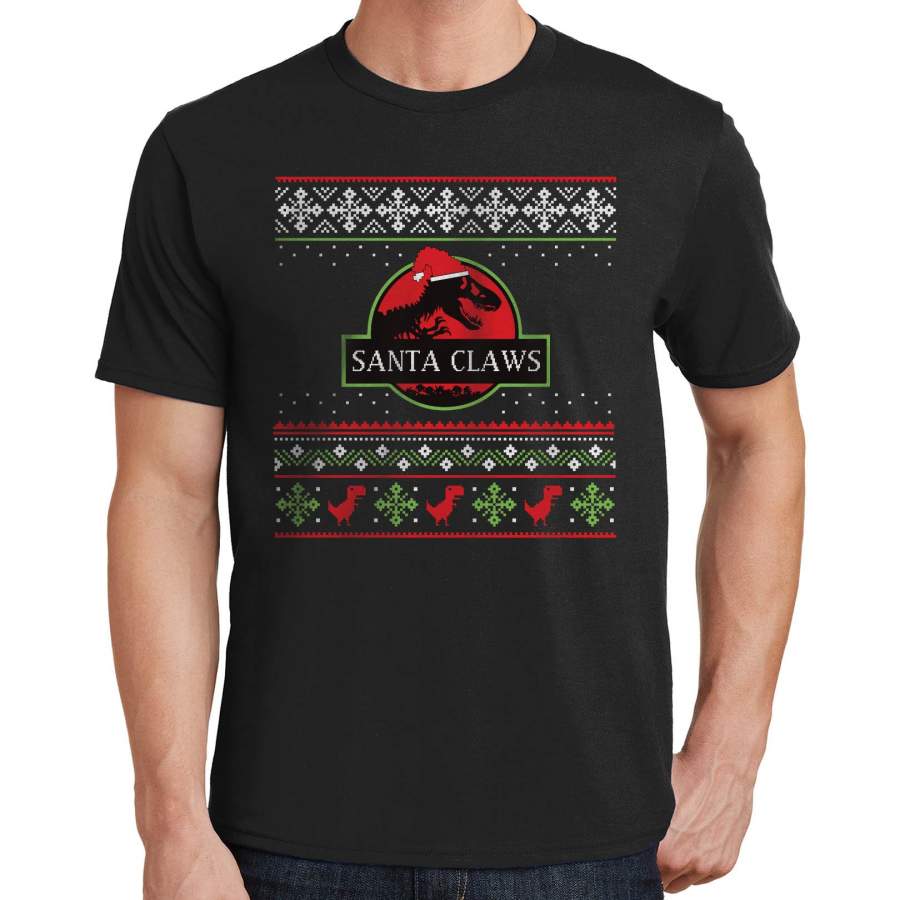 2264 – Jurassic Park Santa Claws Ugly Christmas Shirt