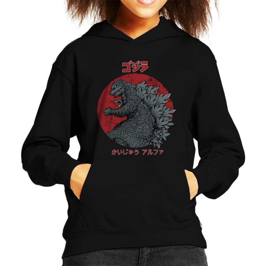 Kaiju Alpha Godzilla Kid’s Hooded Sweatshirt