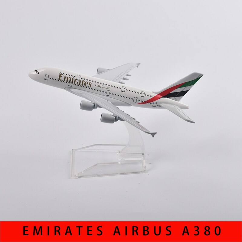 JASON TUTU 16cm United Arab Emirates Airbus A380 Plane Model Aircraft Diecast Metal 1/400 Scale Airplane Model Gift Collection alx