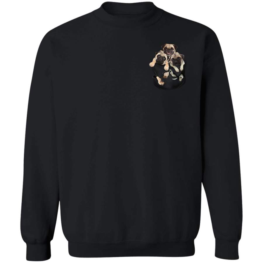 Puppy 3D Inside Pocket Pug Sweatshirt Cute Gifts For Pug Lovers